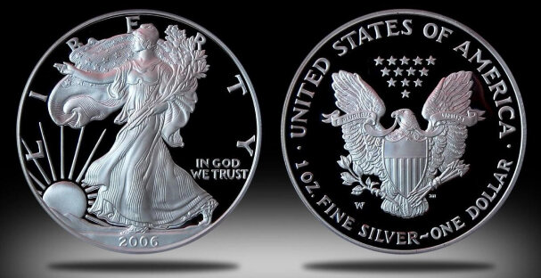 Монета США со знаком монетного двора Вест-Пойнта