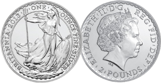 Popular silver coins Britannia