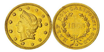 1866 Eagle Gold Coin, $20 par