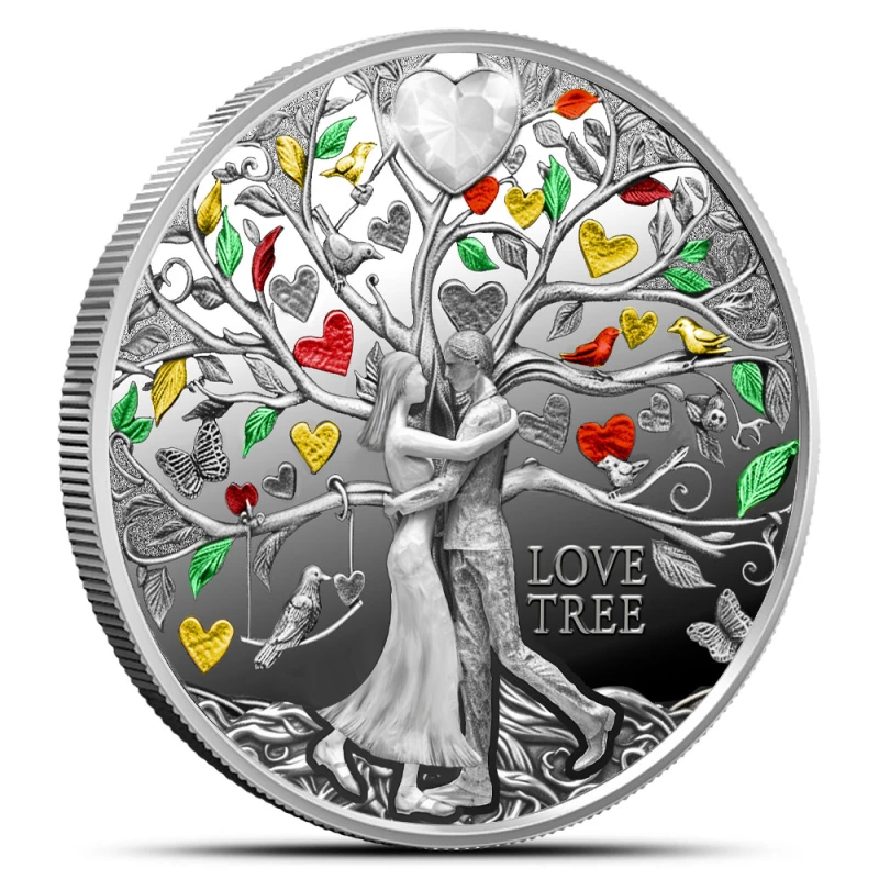 Серебряная монета Ниуэ Дерево любви 2025 Proof 17,5 г Коллекционные монеты