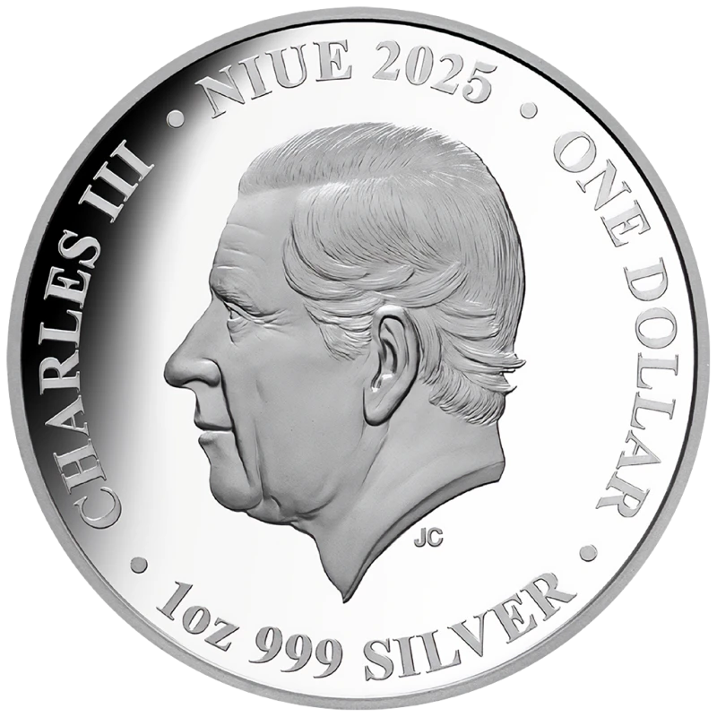 Серебряная монета Ниуэ Лев 2025 Proof цвет 1 oz Коллекционные монеты