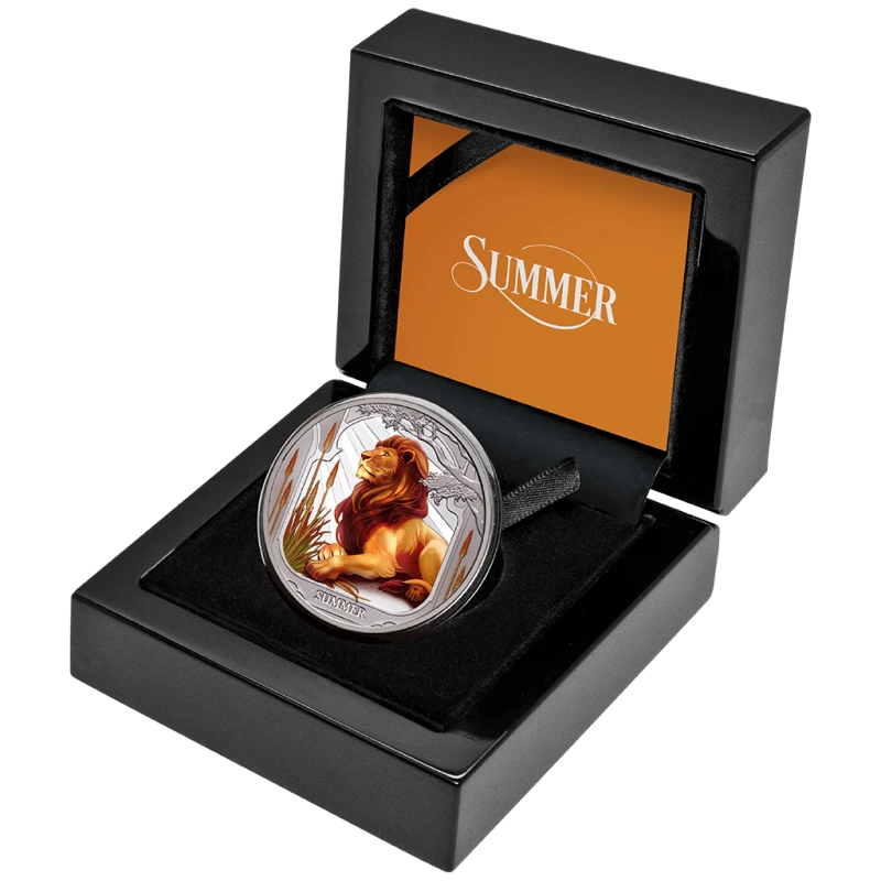 Серебряная монета Ниуэ Лев 2025 Proof цвет 1 oz Коллекционные монеты