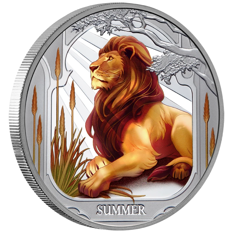 Серебряная монета Ниуэ Лев 2025 Proof цвет 1 oz Коллекционные монеты