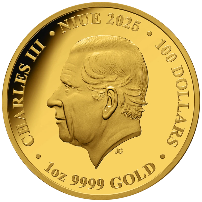 Золотая монета Ниуэ Титаник 2025 Proof цвет 1 oz Коллекционные монеты