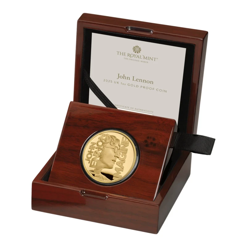 Золотая монета Великобритании Джон Леннон 2025 Proof 1 oz Коллекционные монеты