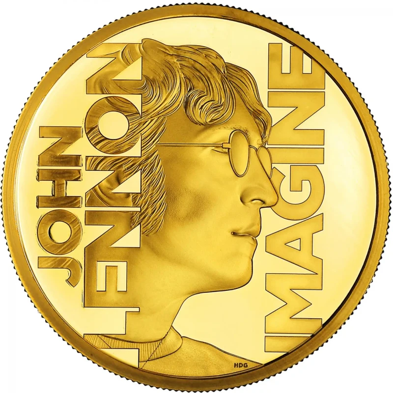 Золотая монета Великобритании Джон Леннон 2025 Proof 1 oz Коллекционные монеты