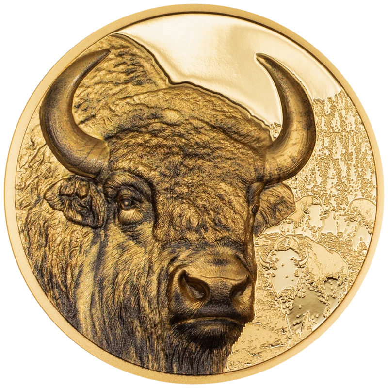 Золотая монета Монголии Бизон 2025 Proof 1 oz Коллекционные монеты