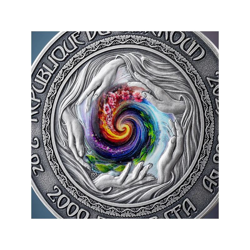 Серебряная монета Камеруна Русалка 2025 цвет 2 oz Коллекционные монеты