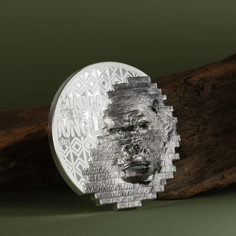 Серебряная монета Островов Кука Горилла 2025 Proof 2 oz Коллекционные монеты