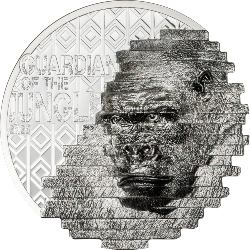 Серебряная монета Островов Кука Горилла 2025 Proof 2 oz Коллекционные монеты