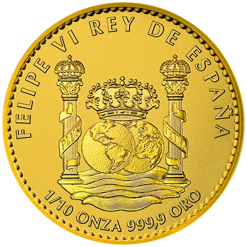 Золотая монета Испании Имперский Орел 2025 1/10 oz Коллекционные монеты