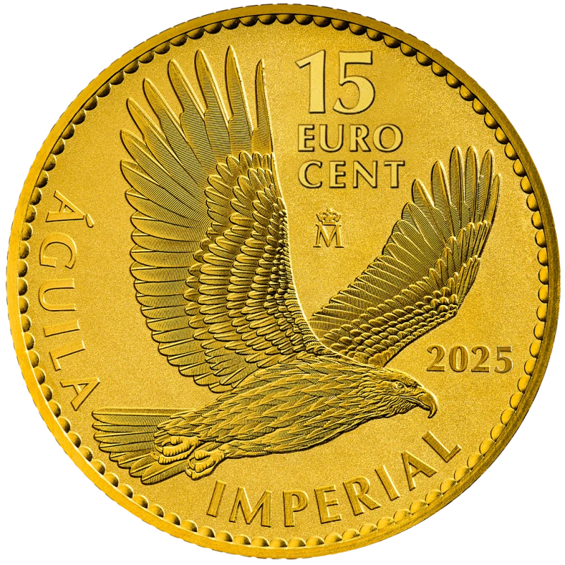 Золотая монета Испании Имперский Орел 2025 1/10 oz Коллекционные монеты