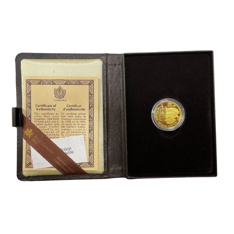 Золотая монета Канады Жак Картье 1984 1/2 oz Коллекционные монеты