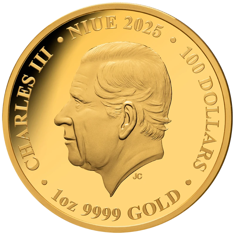 Золотая монета Ниуэ Капитан Кук. Второе путешествие 2025 Proof 1 oz Коллекционные монеты