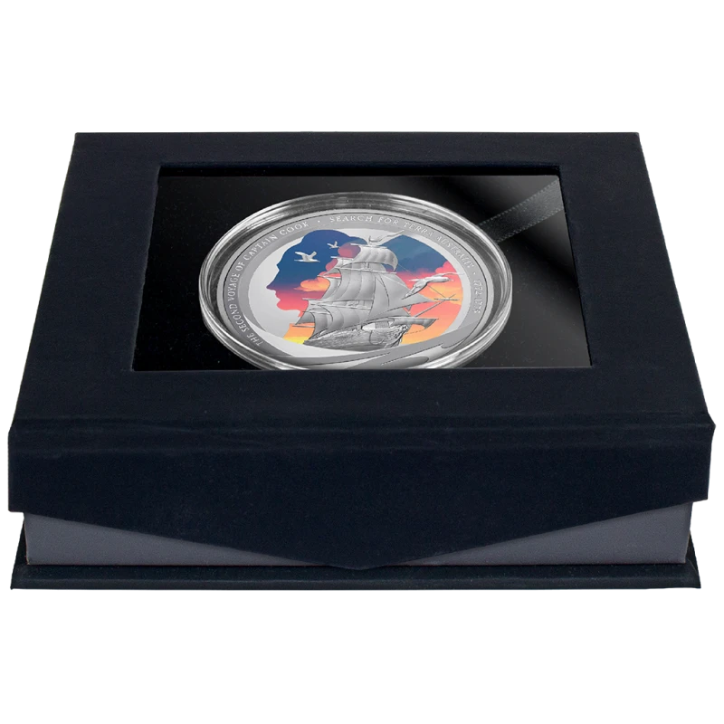 Серебряная монета Ниуэ Капитан Кук. Второе путешествие 2025 Proof 1 oz Коллекционные монеты