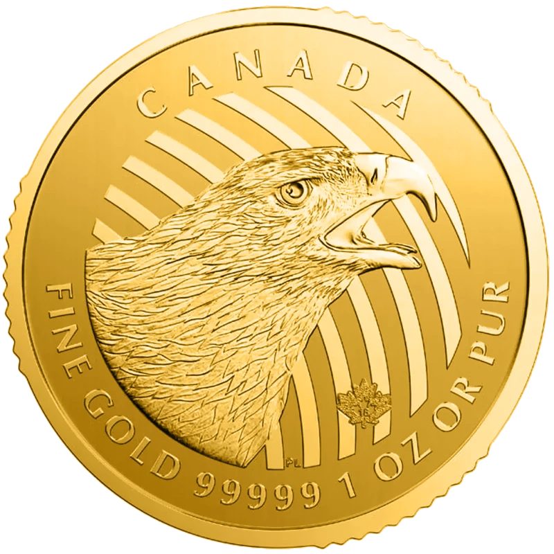 Золотая монета Канады Орел 2018 GRADING 1 oz Коллекционные монеты