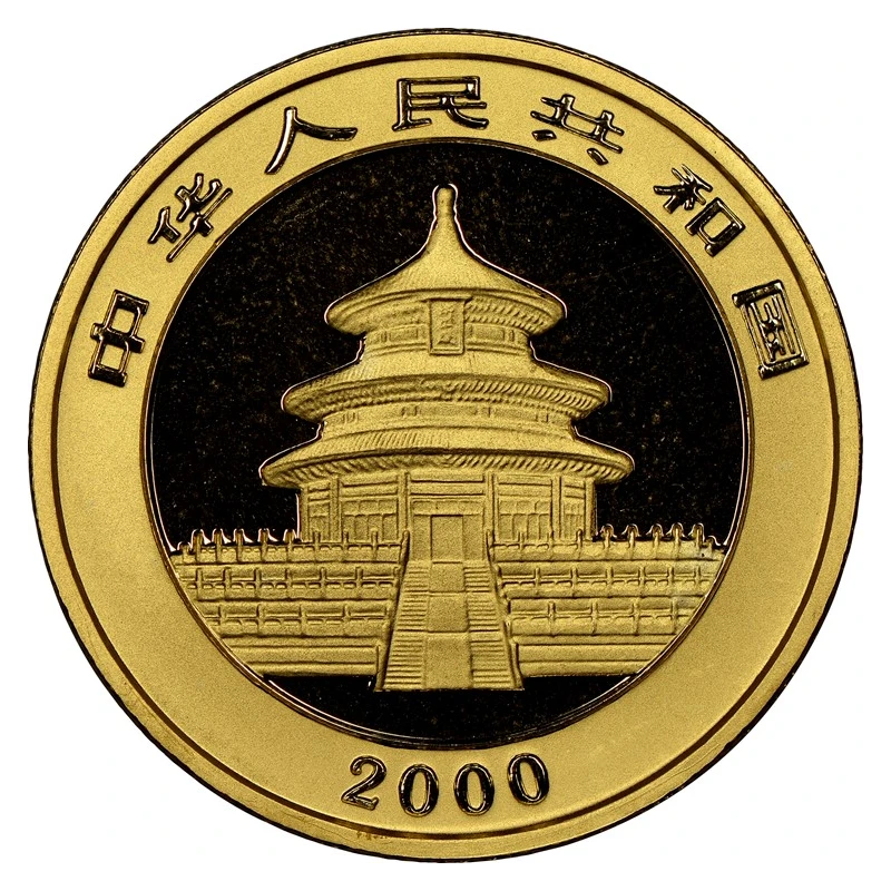Золотая монета Китая Панда 2000 1 oz Коллекционные монеты