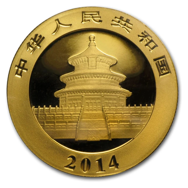 Золотая монета Китая Панда 2014 1 oz Коллекционные монеты