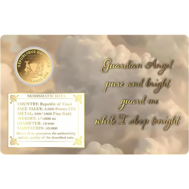 Золотая монета Ангел-хранитель II 1/1000 oz Коллекционные монеты