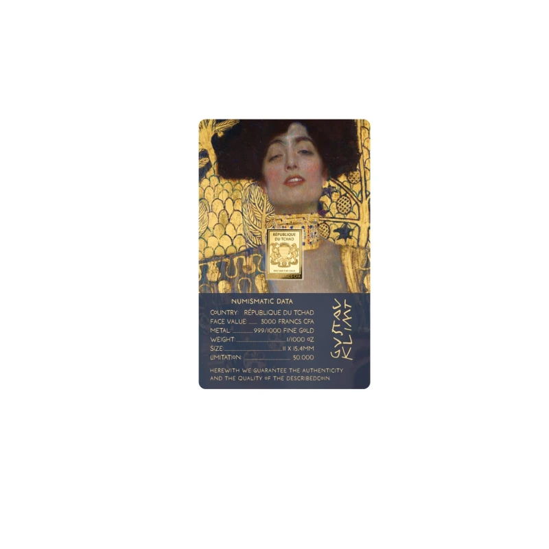 Золотая монета Чада Юдифь 1/1000 oz Коллекционные монеты