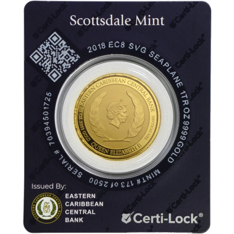 Золотая монета Сент-Винсент и Гренадины Гидросамолет 2018 1 oz Коллекционные монеты