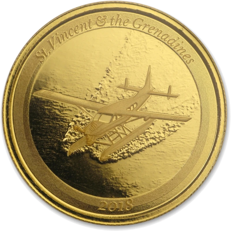 Золотая монета Сент-Винсент и Гренадины Гидросамолет 2018 1 oz Коллекционные монеты