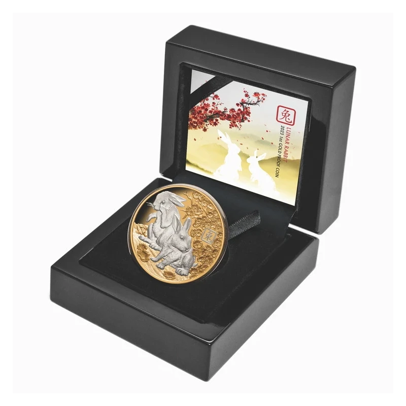 Золотая монета Соломоновых островов Год Кролика 2023 Proof 1 oz Коллекционные монеты