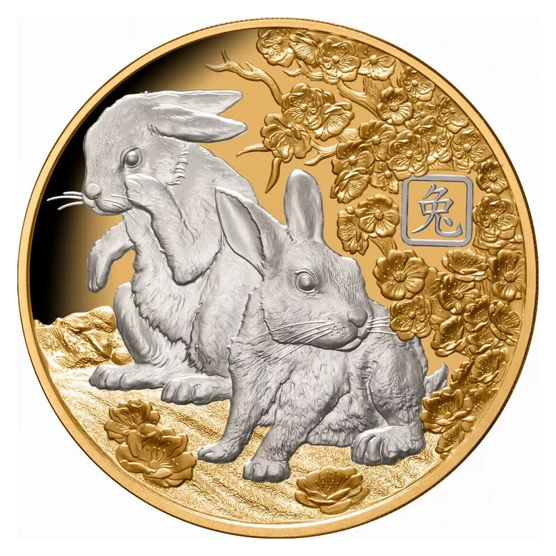 Золотая монета Соломоновых островов Год Кролика 2023 Proof 1 oz Коллекционные монеты