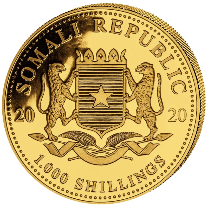 Золотая монета Сомали Слон 2020 (со знаком Мыши) 1 oz Коллекционные монеты