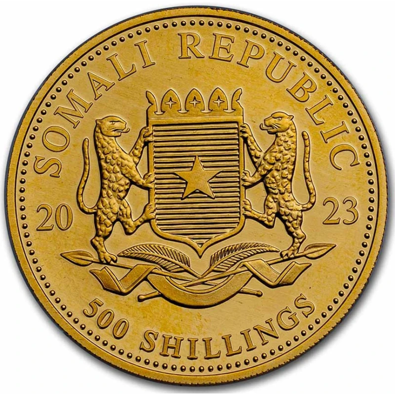 Золотая монета Сомали Слон 2023 1/2 oz Коллекционные монеты
