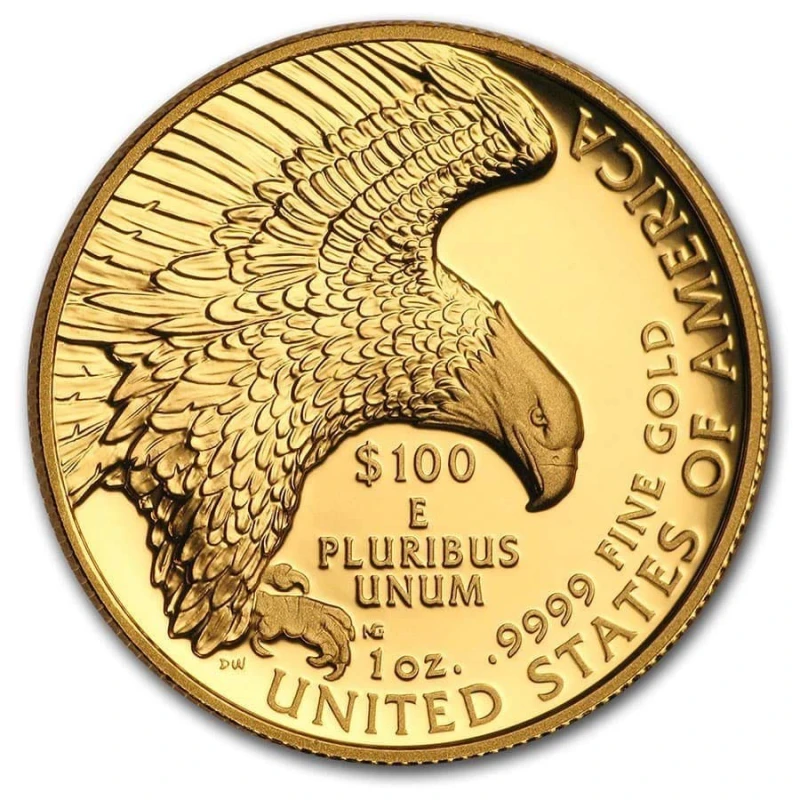 Золотая монета США Американская Свобода 2019 высокий рельеф 1 oz Коллекционные монеты