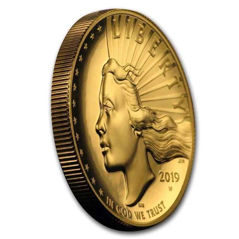 Золотая монета США Американская Свобода 2019 высокий рельеф 1 oz Коллекционные монеты