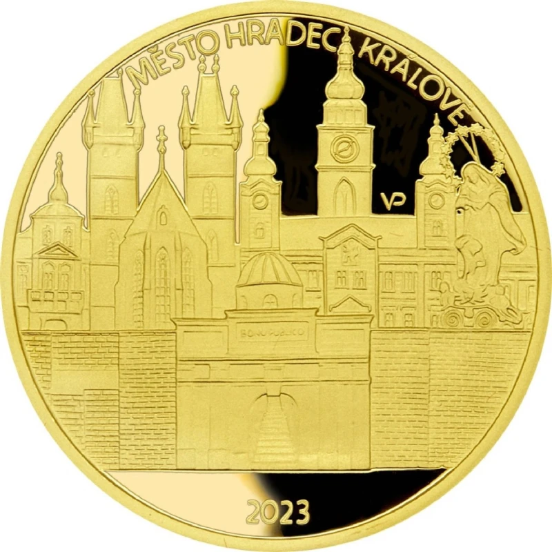 Золотая монета Чехии Градец-Кралове 2023 Proof 1/2 oz Коллекционные монеты