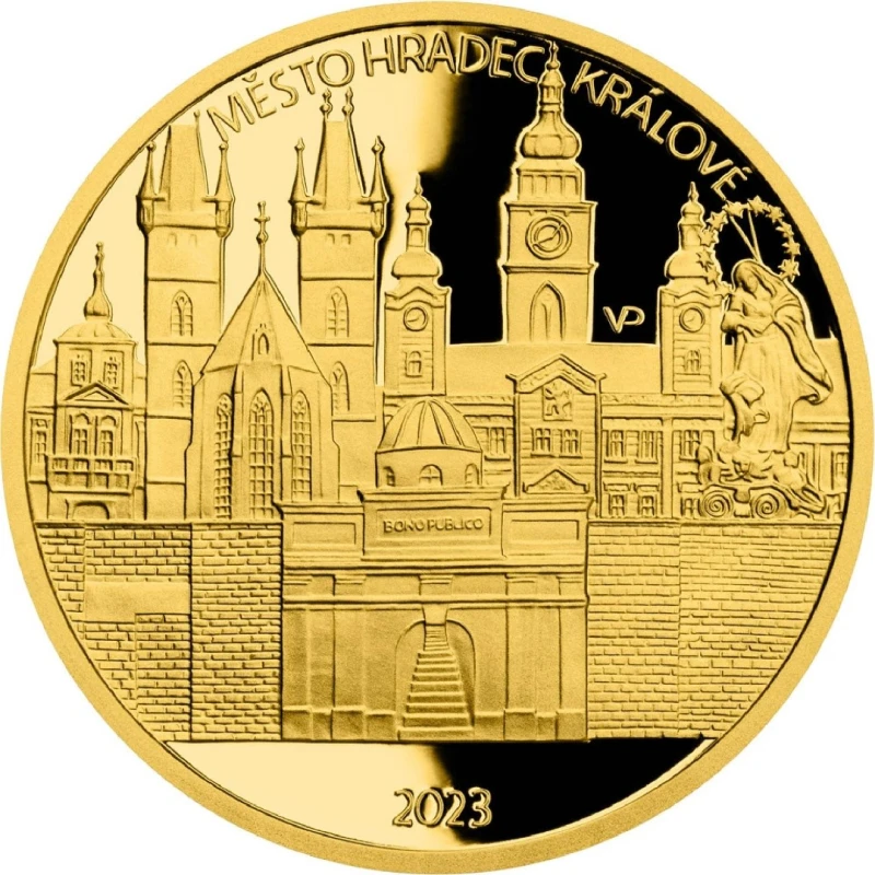 Золотая монета Чехии Градец-Кралове 2023 Proof 1/2 oz Коллекционные монеты