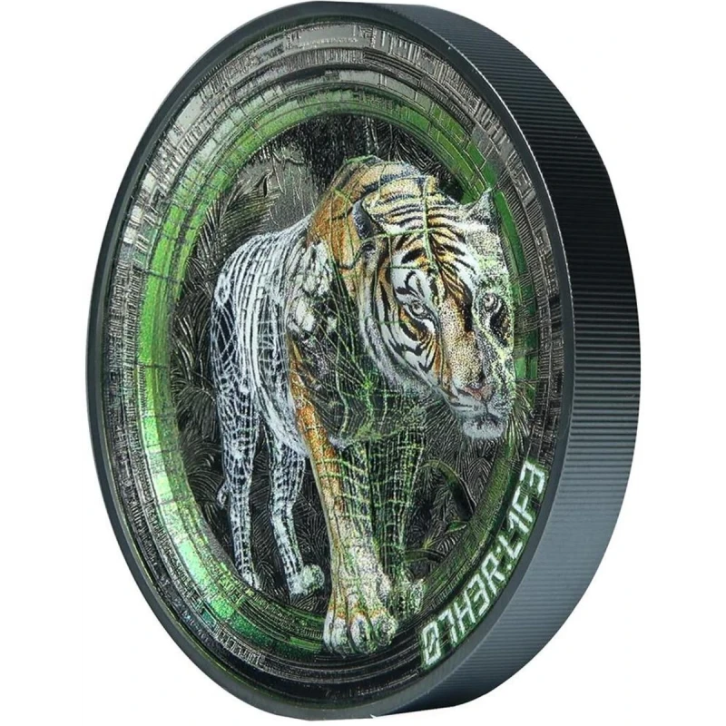 Серебряная монета Островов Кука Тигр 2025 Black Proof 3 oz Коллекционные монеты
