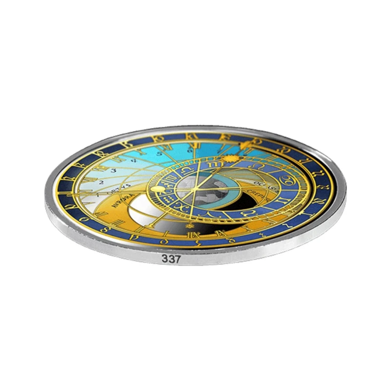 Серебряная монета Мальты Пражские астрономические часы 2025 Proof 1 oz Коллекционные монеты