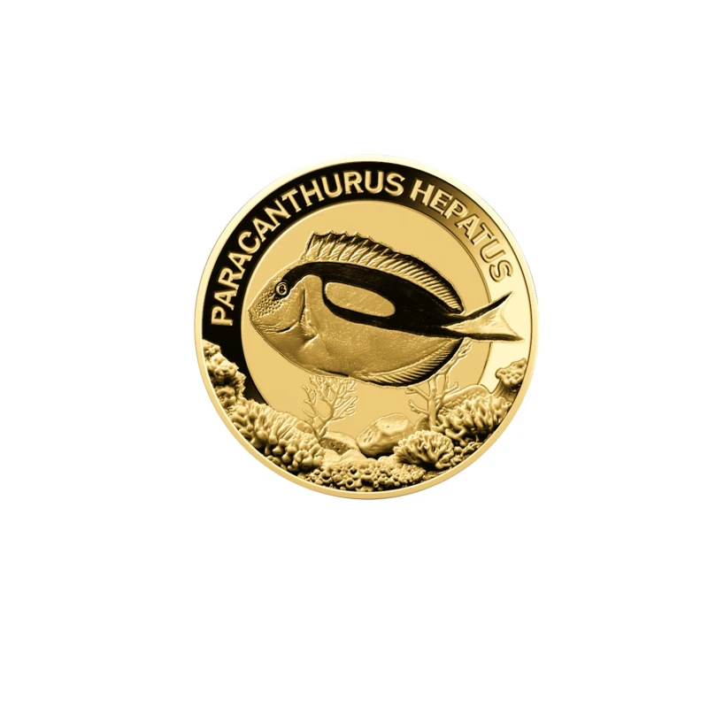 Золотая монета Чада Рыба-хирург 1/1000 oz Коллекционные монеты