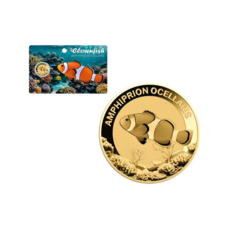 Золотая монета Чада Рыба-клоун 1/1000 oz Коллекционные монеты