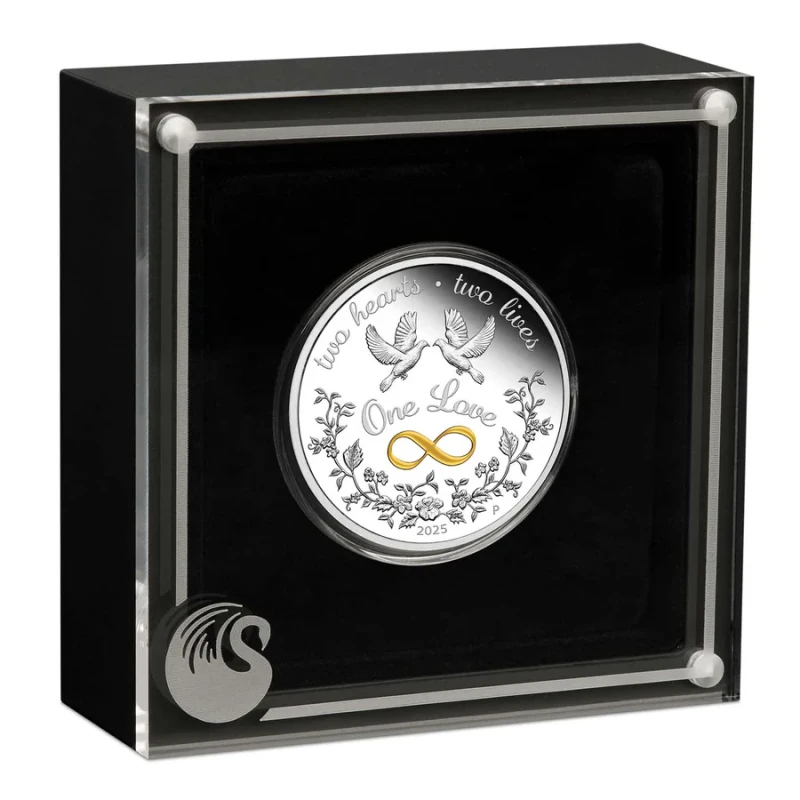 Серебряная монета Австралии Одна любовь 2025 Proof 1 oz Коллекционные монеты