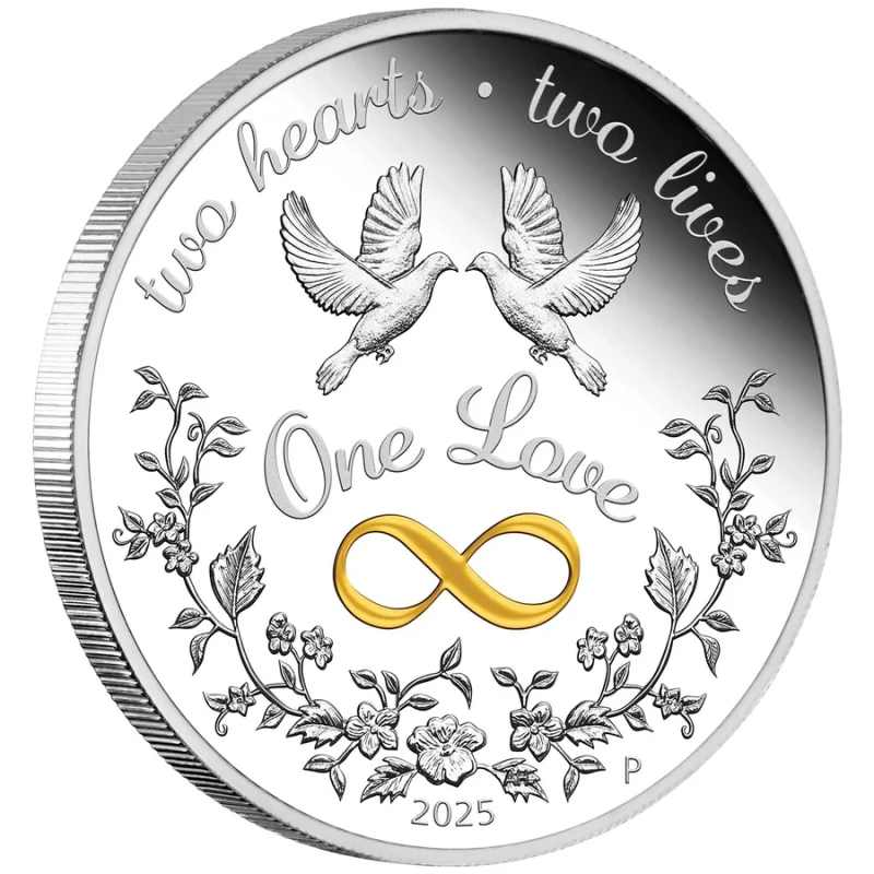 Серебряная монета Австралии Одна любовь 2025 Proof 1 oz Коллекционные монеты