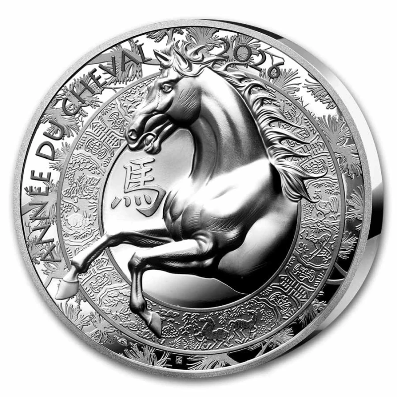 Серебряная монета Франции Год Лошади 2026 Proof 1 oz Коллекционные монеты