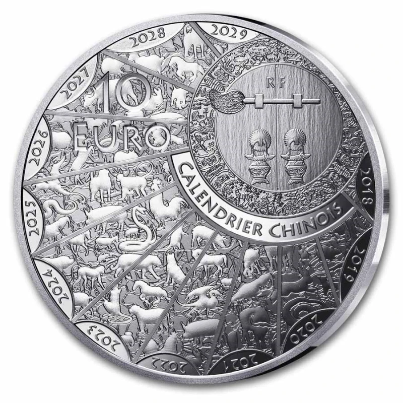 Серебряная монета Франции Год Лошади 2026 Proof 22,2 г Коллекционные монеты
