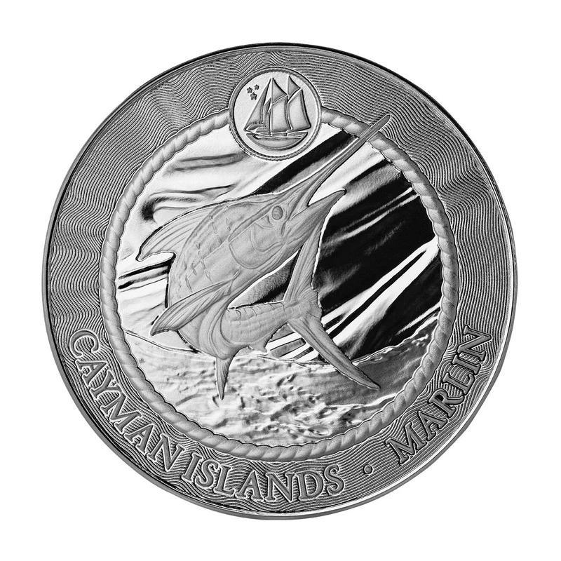 Серебряная монета Каймановых островов: Mарлин 2025 1 oz Инвестиционные монеты