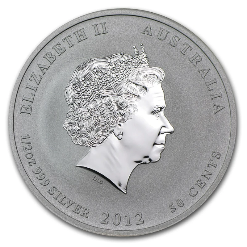Серебряная монета Австралии Год Дракона 2012 1/2 oz Коллекционные монеты