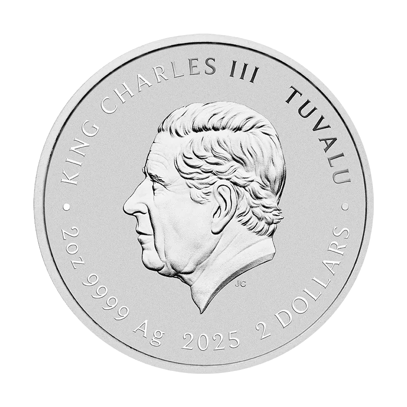 Серебряная монета Тувалу Пицца 2025 Proof цвет 2 oz Коллекционные монеты