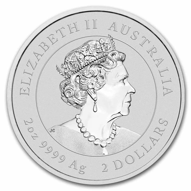 Серебряная монета Австралии Год Кролика 2023 2 oz Инвестиционные монеты