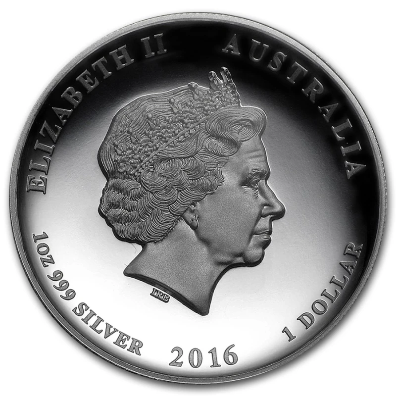 Серебряная монета Австралии Год Обезьяны 2016 высокий рельеф Proof 1 oz Коллекционные монеты