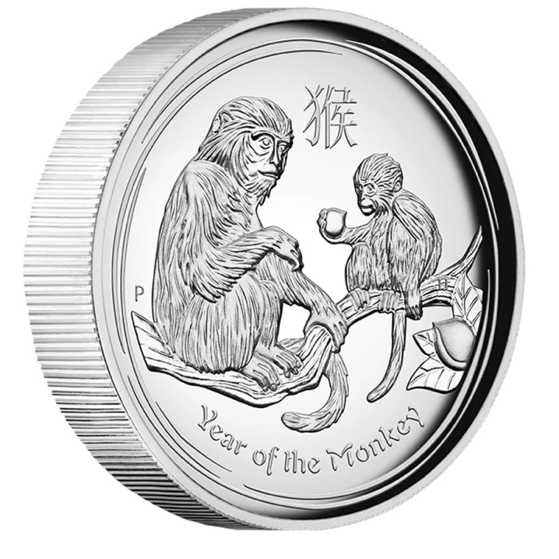 Серебряная монета Австралии Год Обезьяны 2016 высокий рельеф Proof 1 oz Коллекционные монеты