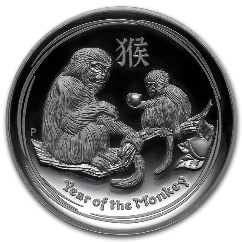 Серебряная монета Австралии Год Обезьяны 2016 высокий рельеф Proof 1 oz Коллекционные монеты