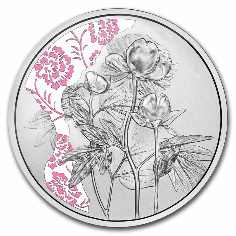 Серебряная монета Австрии Пион 2024 Proof 1/2 oz Коллекционные монеты